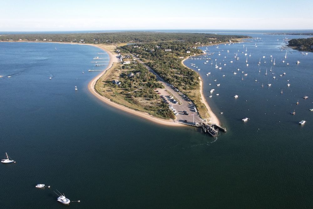 aerial view of Chappaquiddick Island in Martha's Vineyard